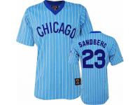 Blue Throwback Ryne Sandberg Men #23 Majestic MLB Chicago Cubs Cooperstown Jersey