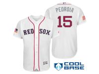 Boston Red Sox #15 Dustin Pedroia White Stars & Stripes 2016 Independence Day Cool Base Jersey