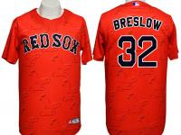 Boston Red Sox #32 Craig Breslow Conventional 3D Version Red Jersey