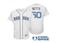 Boston Red Sox #50 Mookie Betts Majestic White Fashion 2016 Father's Day Cool Base Jersey