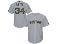 Boston Red Sox David Ortiz #34 Gray Camo Fashion 2016 Memorial Day Cool Base Jersey