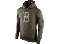 Boston Red Sox MLB Nike Olive Salute To Service KO Performance Hoodie