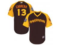 Brown Authentic Asdrubal Cabrera Youth Jersey #13 2016 All-Star National League BP Cool Base MLB New York Mets Majestic