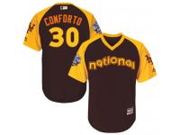 Brown Authentic Michael Conforto Youth Jersey #30 2016 All-Star National League BP Cool Base MLB New York Mets Majestic