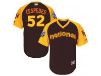 Brown Authentic Yoenis Cespedes Youth Jersey #52 2016 All-Star National League BP Cool Base MLB New York Mets Majestic