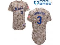 Camo Curtis Granderson Men #3 Majestic MLB New York Mets Cool Base Alternate Jersey