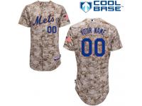 Camo Customized Youth Majestic MLB New York Mets Cool Base Alternate Jersey