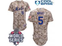 Camo David Wright Men #5 Majestic MLB New York Mets 2015 World Series Cool Base Alternate Jersey