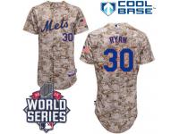 Camo Nolan Ryan Men #30 Majestic MLB New York Mets 2015 World Series Cool Base Alternate Jersey