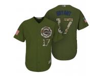 Chicago Cubs #17 Kris Bryant Camo Olive Salute Official Cool Base Player Jersey
