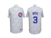 Chicago Cubs #3 David Ross Conventional 3D Version White Jersey