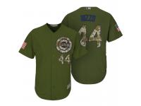 Chicago Cubs #44 Anthony Rizzo Camo Olive Salute Official Cool Base Player Jersey