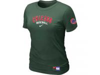 Chicago Cubs Nike Women Short Sleeve Practice T-Shirt Dark Green