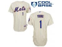 Cream Chris Young Men #1 Majestic MLB New York Mets Cool Base Home Jersey