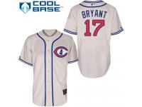 Cream Kris Bryant Men #17 Majestic MLB Chicago Cubs 1929 Turn Back The Clock Jersey