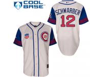 Cream Kyle Schwarber Men #12 Majestic MLB Chicago Cubs 1942 Turn Back The Clock Jersey