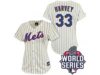 Cream Matt Harvey Women #33 Majestic MLB New York Mets 2015 World Series Jersey