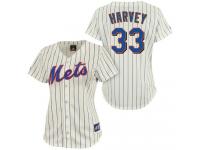 Cream Matt Harvey Women #33 Majestic MLB New York Mets Jersey