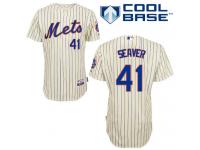 Cream Tom Seaver Men #41 Majestic MLB New York Mets Cool Base Home Jersey