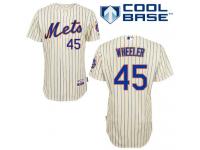 Cream Zack Wheeler Men #45 Majestic MLB New York Mets Cool Base Home Jersey