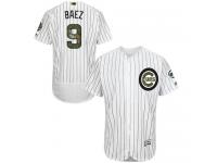 Cubs #9 Javier Baez White (Blue Strip) Flexbase Authentic Collection 2016 Memorial Day Stitched Baseball Jersey