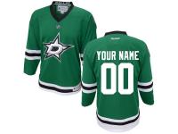 Custom Reebok Dallas Stars Youth Replica Home Jersey - Green