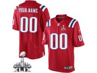 Customized New England Patriots Alternate Jersey | Nike Super Bowl XLIX Men's Red NFL Limited