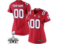 Customized New England Patriots Alternate Jersey | Nike Super Bowl XLIX Women's Red NFL Limited