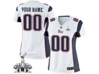 Customized New England Patriots Road Jersey | Nike Super Bowl XLIX Women's White NFL Limited