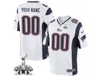 Customized New England Patriots Road Jersey | Nike Super Bowl XLIX Youth White NFL Elite