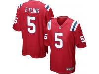 Danny Etling Men's Game Red Jersey Nike NFL New England Patriots Alternate #5