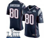Game Youth Stephen Anderson New England Patriots Nike Team Color Super Bowl LIII Jersey - Navy Blue