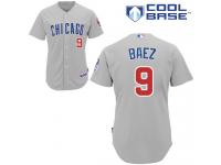 Grey Javier Baez Men #9 Majestic MLB Chicago Cubs Cool Base Road Jersey