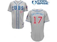 Grey Kris Bryant Men #17 Majestic MLB Chicago Cubs Cool Base Alternate Road Jersey