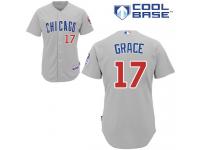 Grey Mark Grace Men #17 Majestic MLB Chicago Cubs Cool Base Road Jersey