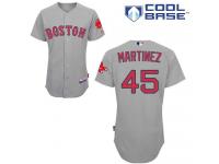 Grey Pedro Martinez Men #45 Majestic MLB Boston Red Sox Cool Base Road Jersey