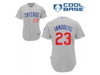 Grey Ryne Sandberg Men #23 Majestic MLB Chicago Cubs Cool Base Road Jersey