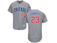 Grey Ryne Sandberg Men #23 Majestic MLB Chicago Cubs Flexbase Collection Jersey