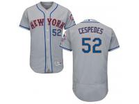 Grey Yoenis Cespedes Men #52 Majestic MLB New York Mets Flexbase Collection Jersey