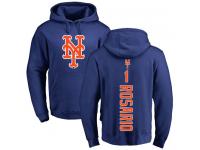 Men #1 Amed Rosario Royal Blue Baseball - Backer New York Mets Pullover Hoodie