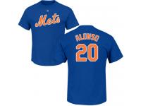 Men #20 Pete Alonso Royal Blue Baseball - Name & Number New York Mets T-Shirt