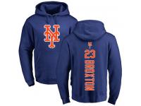 Men #23 Keon Broxton Royal Blue Baseball - Backer New York Mets Pullover Hoodie