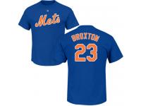 Men #23 Keon Broxton Royal Blue Baseball - Name & Number New York Mets T-Shirt