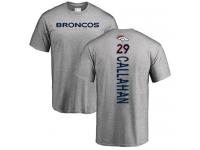 Men #29 Bryce Callahan Ash Football Backer Denver Broncos T-Shirt