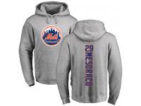 Men #29 Devin Mesoraco Ash Baseball - Backer New York Mets Pullover Hoodie