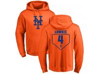 Men #4 Jed Lowrie Orange Baseball - RBI New York Mets Pullover Hoodie