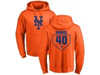 Men #40 Wilson Ramos Orange Baseball - RBI New York Mets Pullover Hoodie