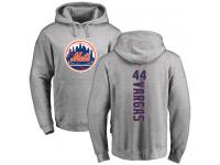 Men #44 Jason Vargas Ash Baseball - Backer New York Mets Pullover Hoodie
