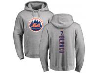 Men #7 Gregor Blanco Ash Baseball - Backer New York Mets Pullover Hoodie