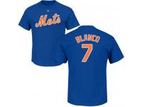 Men #7 Gregor Blanco Royal Blue Baseball - Name & Number New York Mets T-Shirt